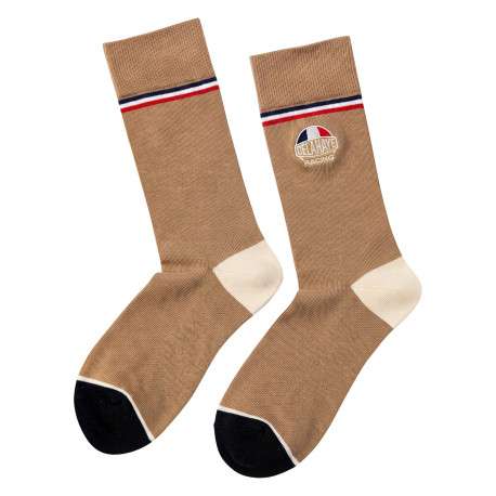Lot de 3 paires de chaussettes hautes en coton mélangé bleu et écru - Image 2
