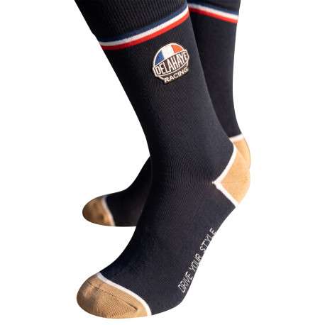 Lot de 3 paires de chaussettes hautes en coton mélangé bleu et écru - Image 4