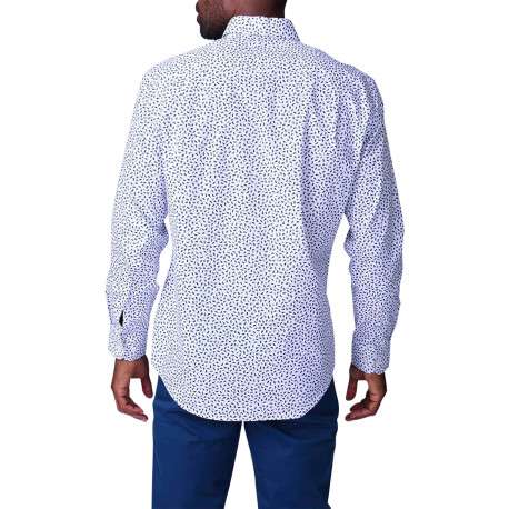 Chemise en coton biologique bleue à motifs pourvue d'une coupe droite - Image 2