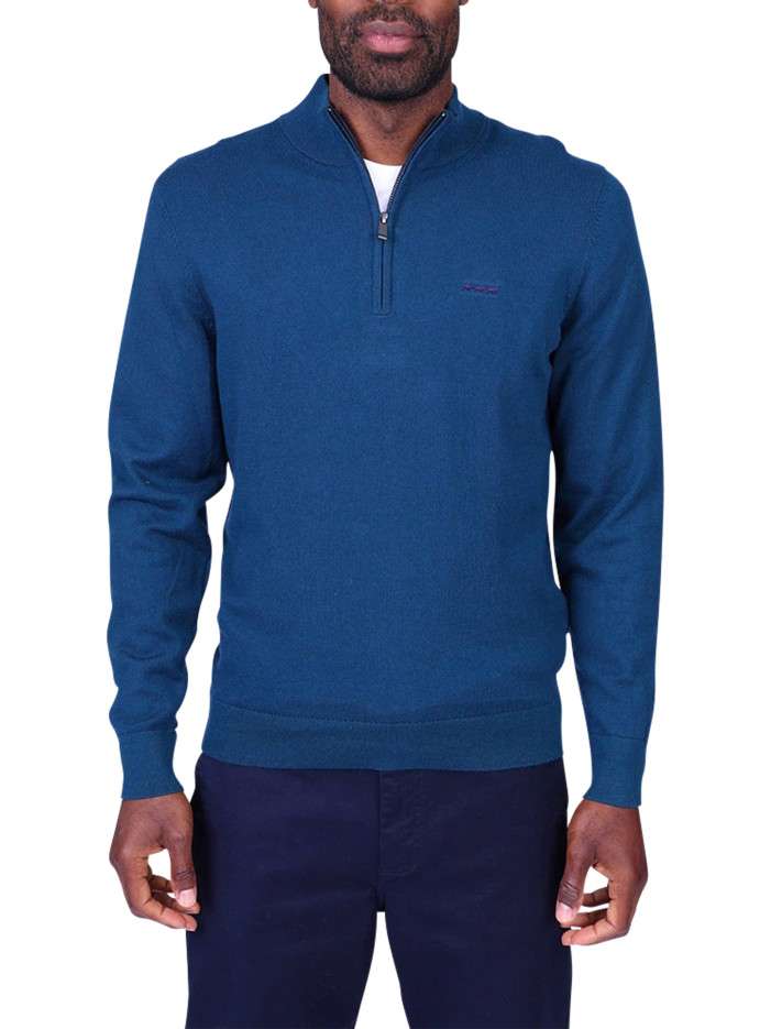 Pull en coton bleu à coupe...