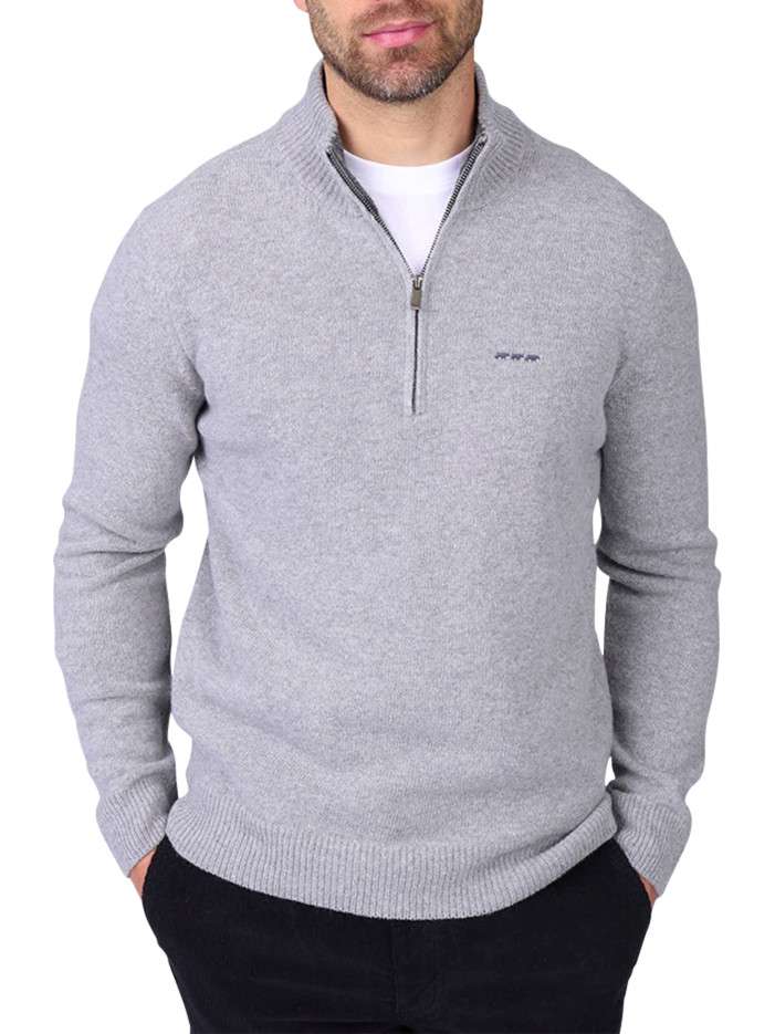 Pull en laine mélangée gris...