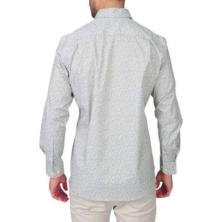Chemise en coton biologique kaki à motifs pourvue d'une coupe droite - Image 2