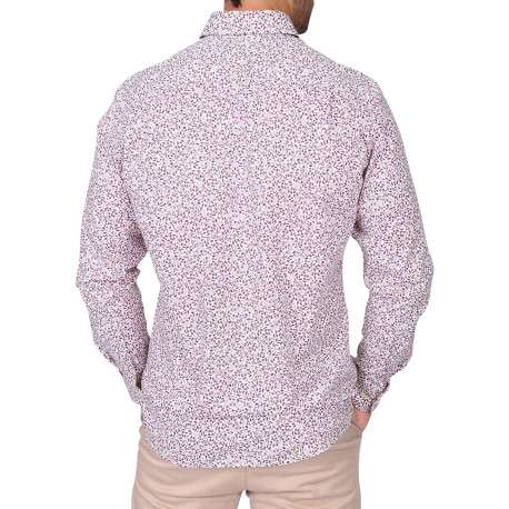 Chemise en coton biologique rose à motifs pourvue d'une coupe droite - Image 2