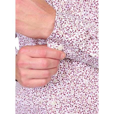 Chemise en coton biologique rose à motifs pourvue d'une coupe droite - Image 4