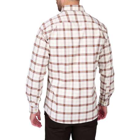 Chemise en coton écrue à carreaux pourvue d'une coupe droite - Image 2