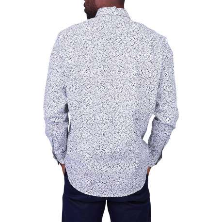 Chemise en coton biologique blanche à motifs pourvue d'une coupe droite - Image 2