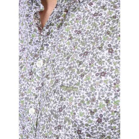 Chemise en coton biologique verte pourvue d'une coupe droite - Image 3