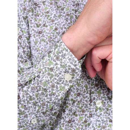 Chemise en coton biologique verte pourvue d'une coupe droite - Image 4