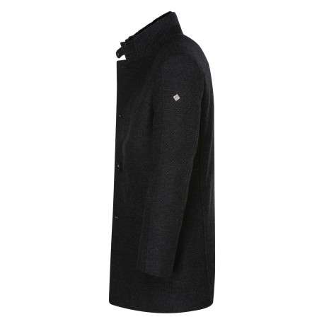 Manteau anthracite à coupe droite pourvu d'un col montant avec doublure amovible - Image 3