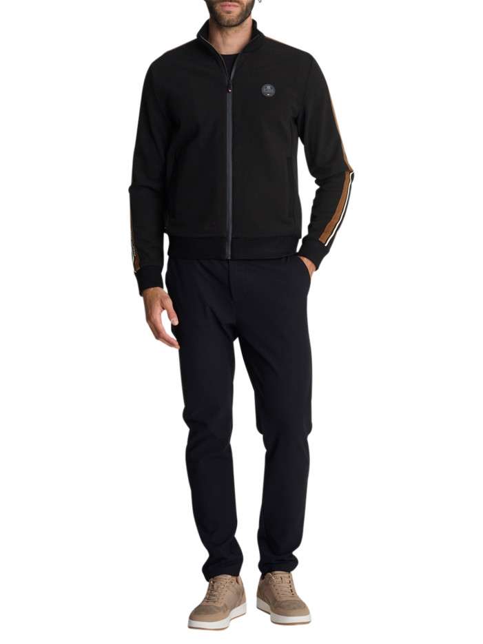 Gilet zippé noir uni en...