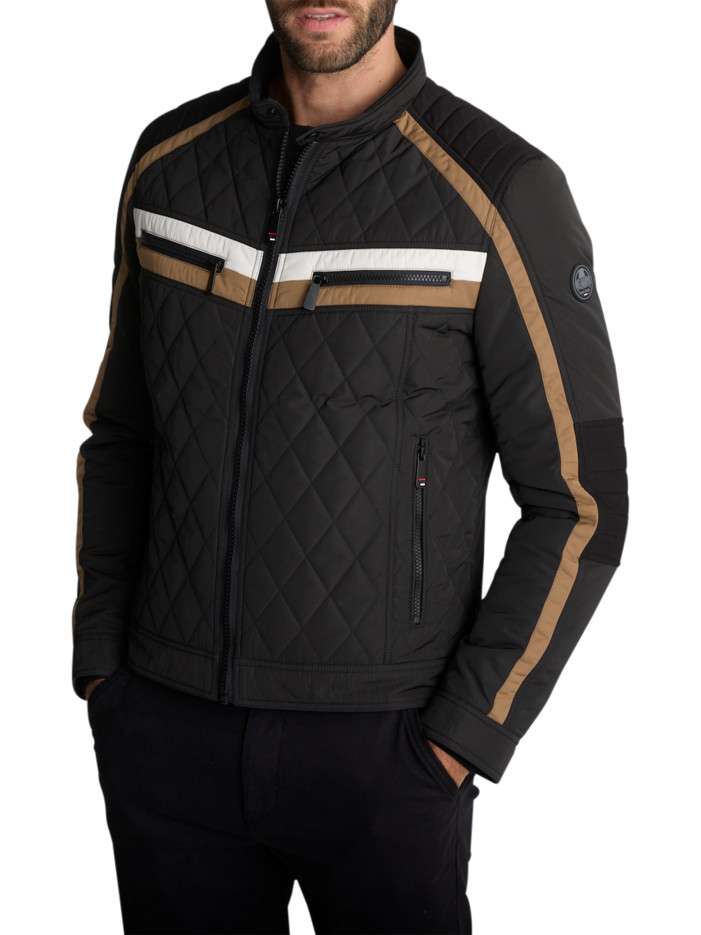 Blouson matelassé noir à...
