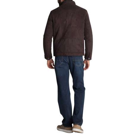 Blouson moka en suédine pourvu de poche zippées à coupe droite - Image 2