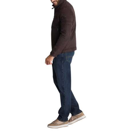 Blouson moka en suédine pourvu de poche zippées à coupe droite - Image 4