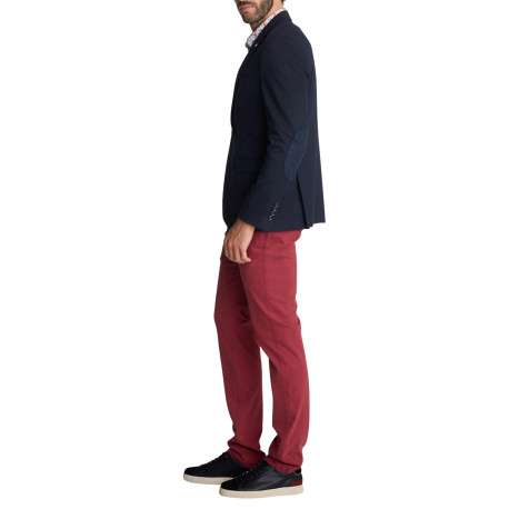 Blazer bleu marine uni doté d'une coupe droite et un col à revers - Image 6
