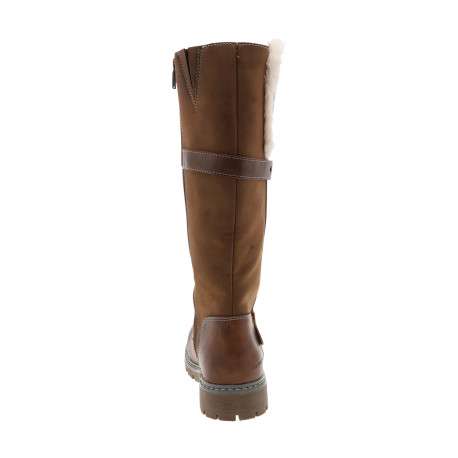 Bottes brunes à talon décroché bas pourvues d'une fermeture zippée - Image 4