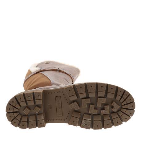 Bottes brunes à talon décroché bas pourvues d'une fermeture zippée - Image 6