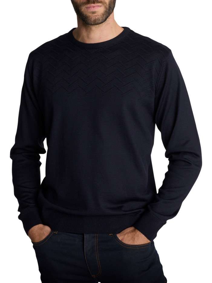 Pull en maille bleu marine...