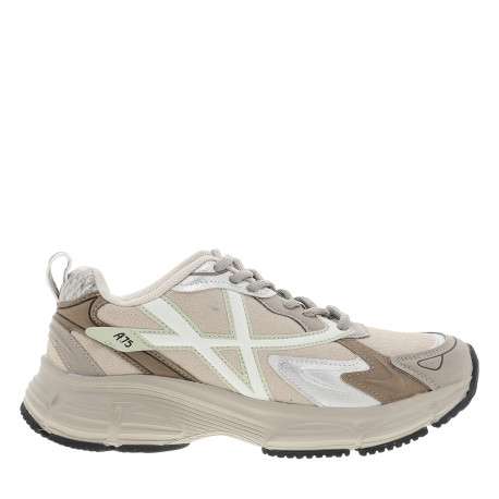 Baskets running Andor Sd écrues à empiècements bi-matières pourvues de lacets