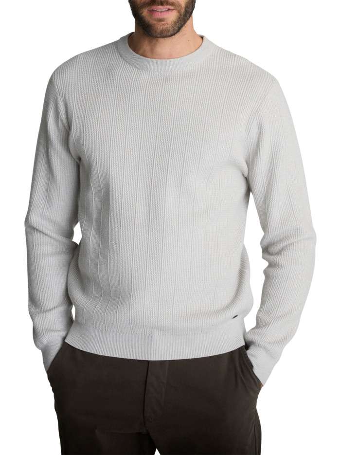 Pull en maille gris clair à...