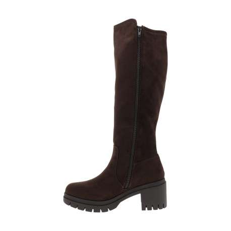 Bottes marron à talon décroché moyen pourvues d'une fermeture zippée - Image 3