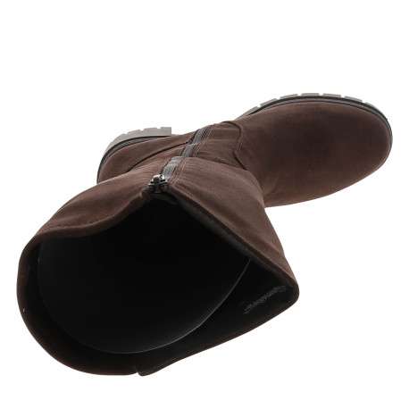 Bottes marron à talon décroché moyen pourvues d'une fermeture zippée - Image 5