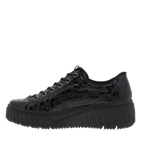 Sneakers noires à motif brillant pourvues d'une semelle en relief - Image 3