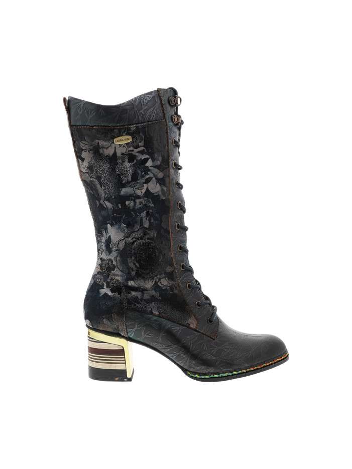 Bottes en cuir bleu marine...