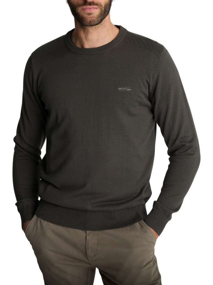 Pull kaki uni en maille...