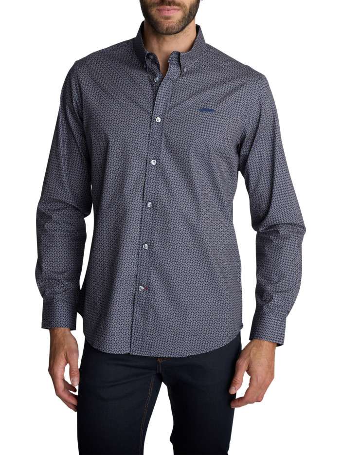 Chemise en coton bleu...