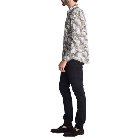Chemise en coton blanc et kaki à motifs floraux dotée d'une coupe droite - Image 6