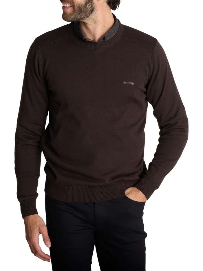 Pull moka uni en maille...