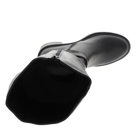 Bottes Pascaline noires à talon décroché moyen pourvues d'un zip latéral - Image 5