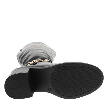 Bottes Pascaline noires à talon décroché moyen pourvues d'un zip latéral - Image 6