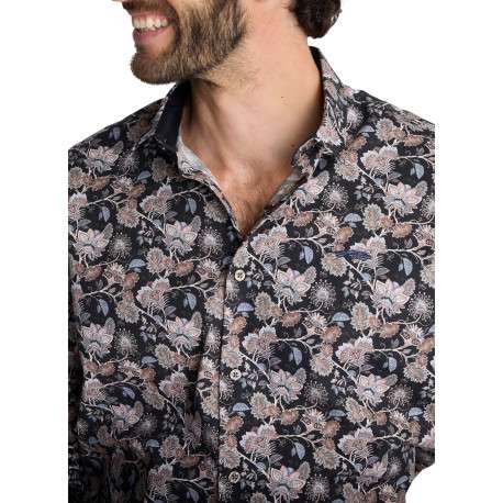 Chemise en coton multicolore à motifs floraux dotée d'une coupe droite - Image 5