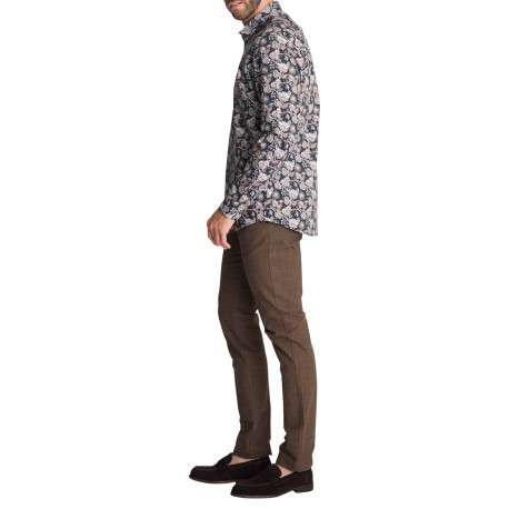 Chemise en coton multicolore à motifs floraux dotée d'une coupe droite - Image 6