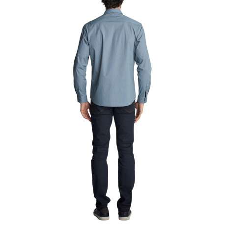 Chemise en coton bleue à micro-motifs pourvue d'une coupe droite - Image 2