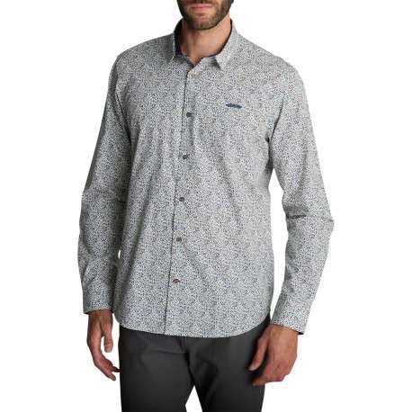 Chemise en coton à micro-imprimé floral multicolore dotée d'une coupe droite