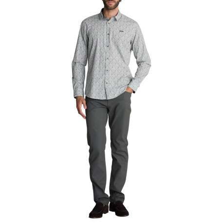 Chemise en coton à micro-imprimé floral multicolore dotée d'une coupe droite - Image 4