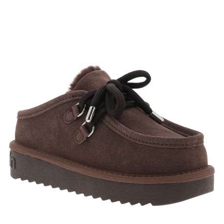 Boots 375 Nordic en cuir chocolat à talon compensé bas et talon ouvert - Image 2