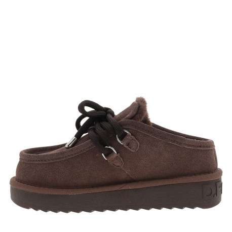 Boots 375 Nordic en cuir chocolat à talon compensé bas et talon ouvert - Image 3