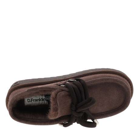 Boots 375 Nordic en cuir chocolat à talon compensé bas et talon ouvert - Image 5