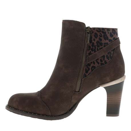 Bottines marron à talon décroché moyen pourvues d'un zip latéral - Image 3