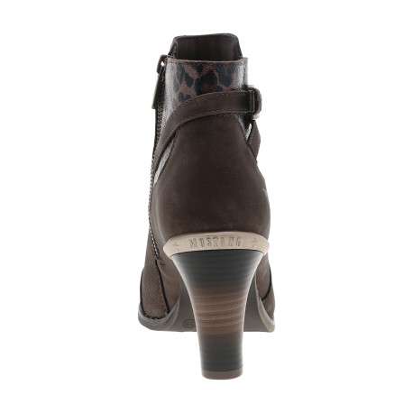 Bottines marron à talon décroché moyen pourvues d'un zip latéral - Image 4