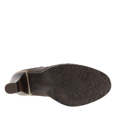 Bottines marron à talon décroché moyen pourvues d'un zip latéral - Image 6