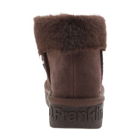 Boots montantes 375 Nordic en cuir nubuck chocolat à talon compensé bas - Image 4