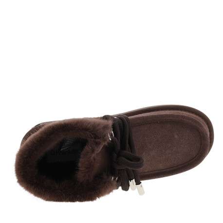 Boots montantes 375 Nordic en cuir nubuck chocolat à talon compensé bas - Image 5