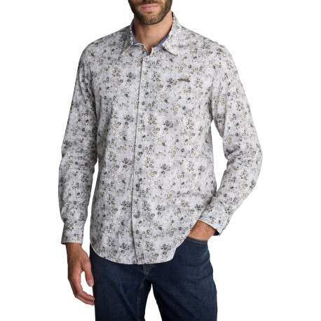 Chemise en coton multicolore à motifs floraux pourvue d'une coupe droite