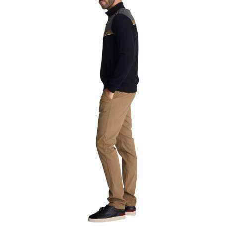 Gilet à col zippé noir pourvu d'une coupe droite avec des manches longues - Image 6