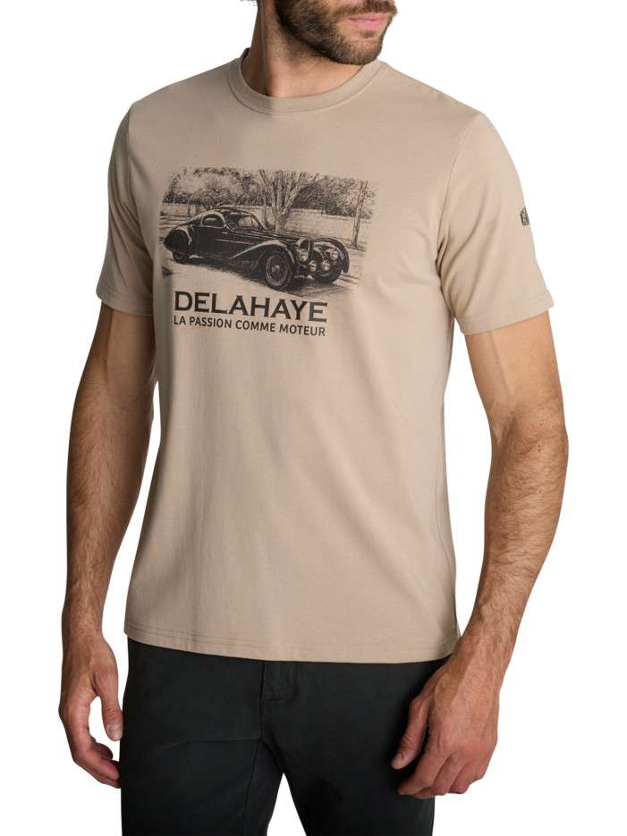 T-shirt à col rond écru et...