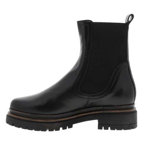 Boots en cuir noir avec contrefort renforcé et fermeture à soufflet élastiqué - Image 3